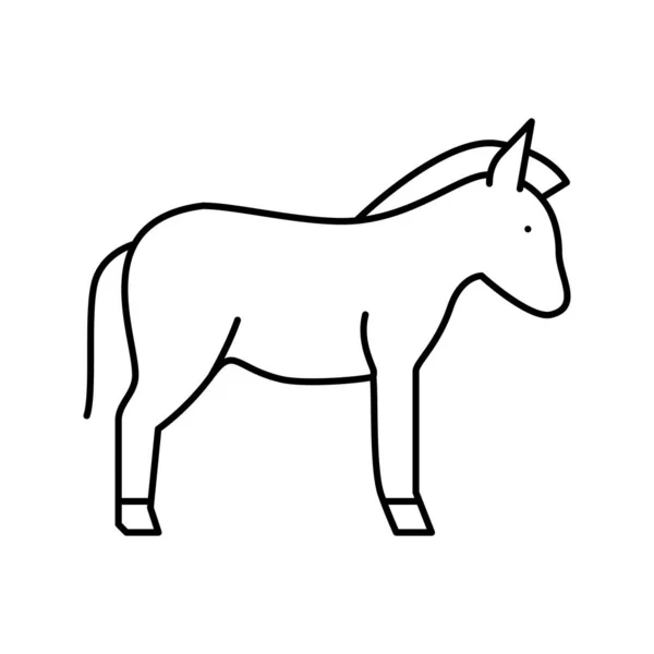 ロバの家畜線のアイコンのベクトル図 — ストックベクタ