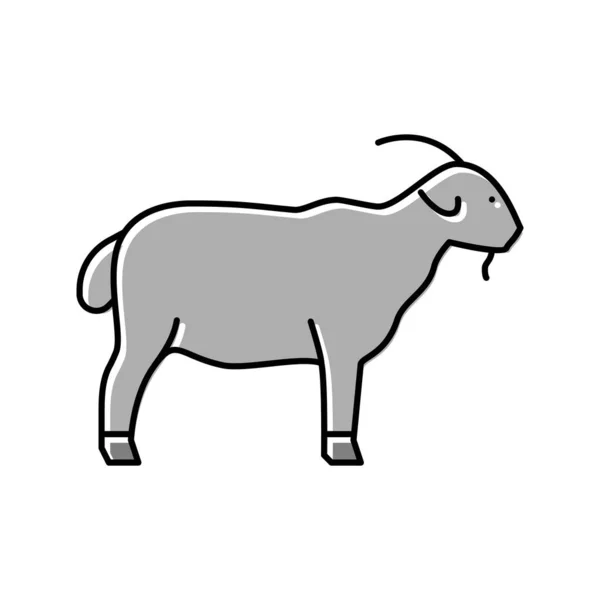 Cabra doméstico animal cor ícone vetor ilustração —  Vetores de Stock