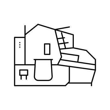 tavuk eti üretim fabrikası makine hattı ikon vektör çizimi