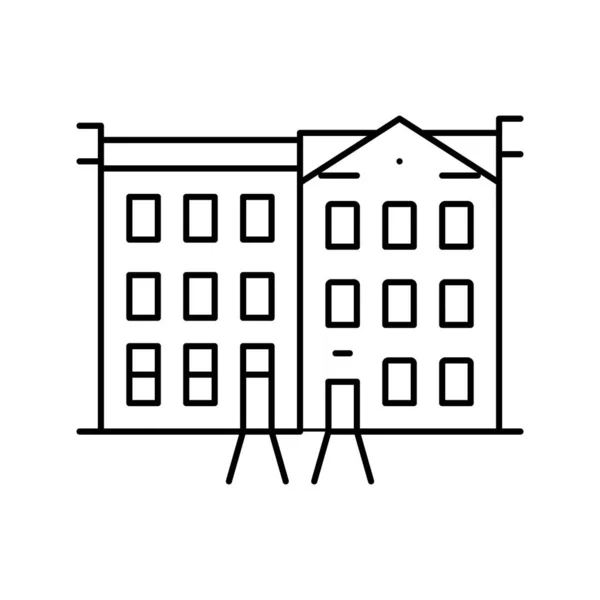 Буксирний будинок лінія значок Векторні ілюстрації — стоковий вектор