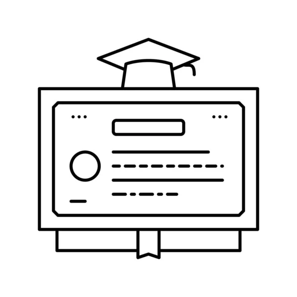 Diploma education certificate line icon vector illustration — Stockvektor