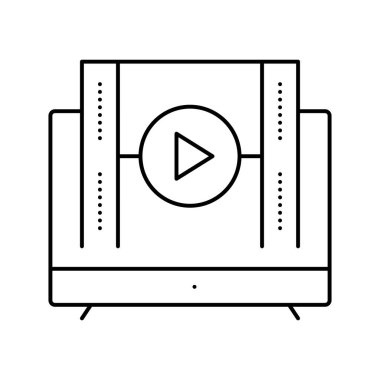 film mens boş çizgi ikon vektör illüstrasyonunu izle