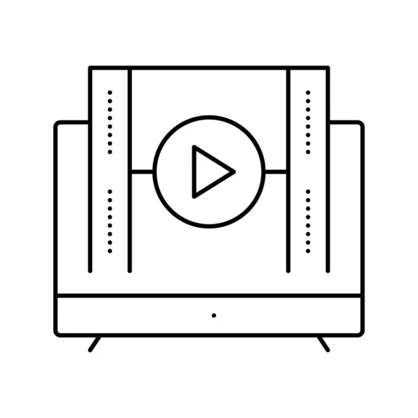 Ver la película mens línea de ocio icono vector ilustración — Vector de stock