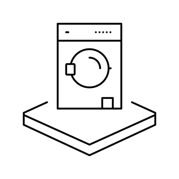 Waschmaschine Linie Symbol Vektor Illustration — Stockvektor
