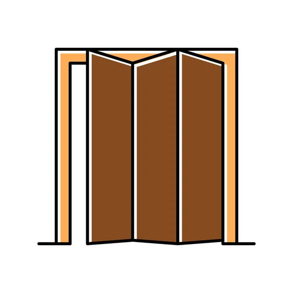 Vouwdeur kleur pictogram vector illustratie — Stockvector