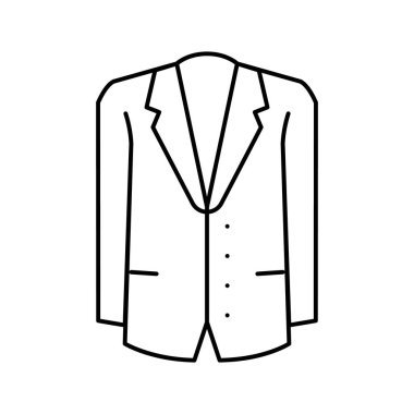suit erkek resmi giyim çizgisi ikon vektör çizimi