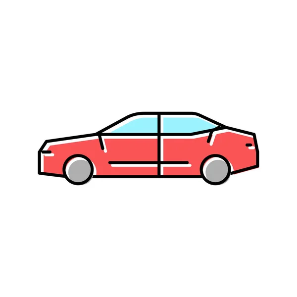 Ilustração do vetor do ícone da cor do carro do sedan — Vetor de Stock