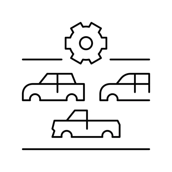 Elección del coche cuerpo tipo línea icono vector ilustración — Archivo Imágenes Vectoriales
