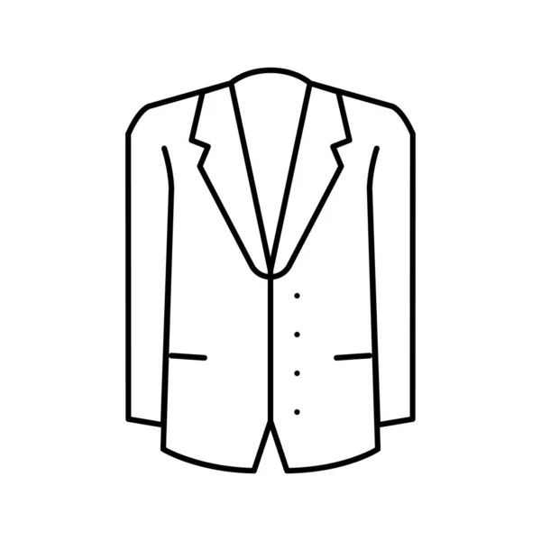 Traje masculino formal línea de ropa icono vector ilustración — Vector de stock