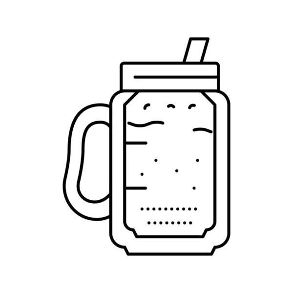 Moka café ligne icône vectoriel illustration — Image vectorielle