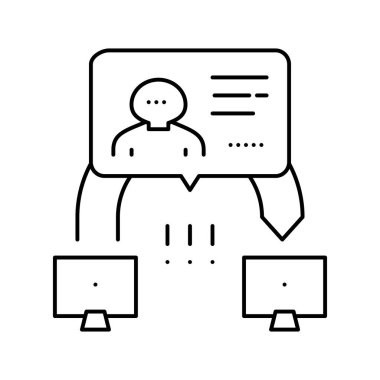 Orta atak çizgisi ikon vektör illüstrasyonundaki adam