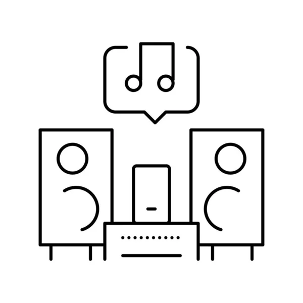 Música ocio línea icono vector ilustración — Vector de stock