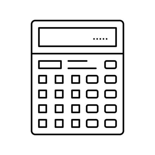 Calculadora dispositivo digital para contar línea icono vector ilustración — Vector de stock