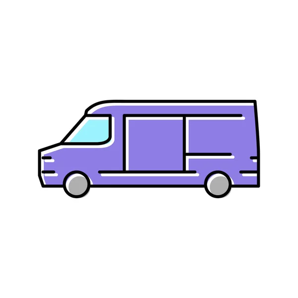 Cargo van car color icon vector illustration — Stock Vector