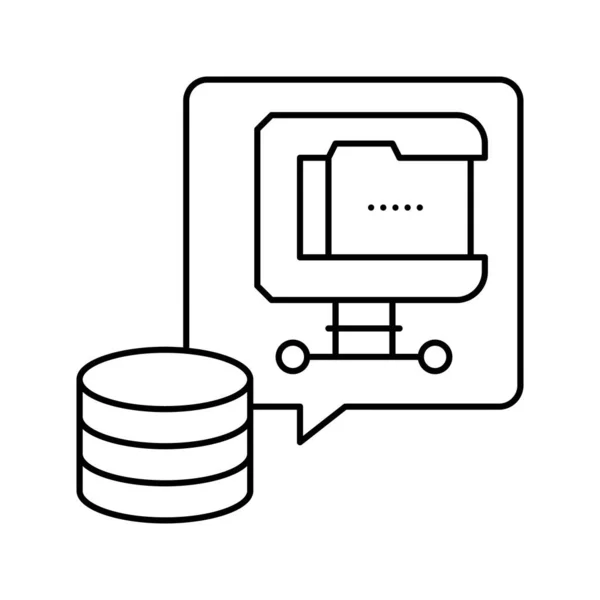 Fichier compression ligne de traitement numérique icône vectorielle illustration — Image vectorielle