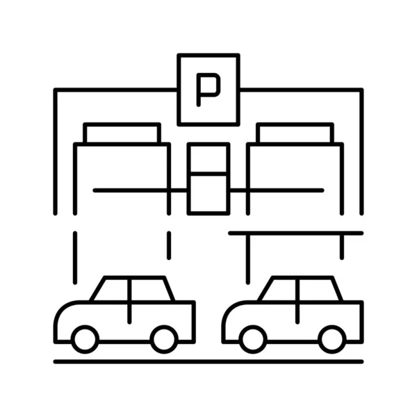 Sprzęt parking linia ikona wektor ilustracja — Wektor stockowy