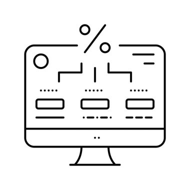 cari hesapta faiz birikmesi çizgi vektör illüstrasyonunu dengeler