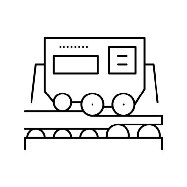 ulaşım alüminyum üretim hattı ikon vektör çizimi