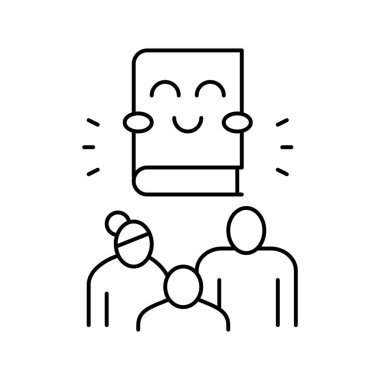 Aile çizgisi ikonu vektör illüstrasyonu kitabı