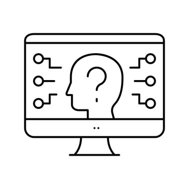 Güvenlik sistemi çizgi simgesi çizimini şifreleyin