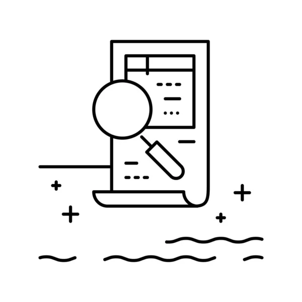 Servicios de inspección de piscina línea icono vector ilustración — Vector de stock
