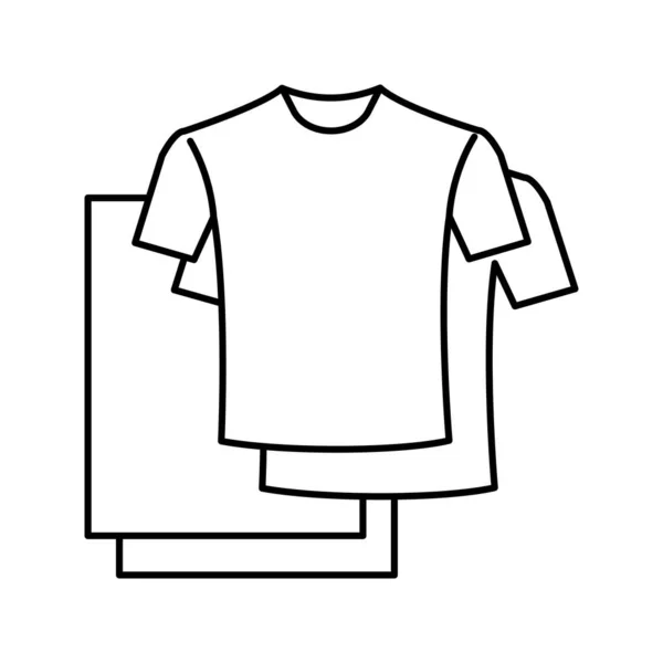 T-shirt textiel kledinglijn icoon vector illustratie — Stockvector