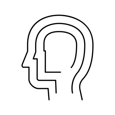 ontoloji felsefesi çizgi ikon vektör illüstrasyonu