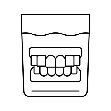 Cam çizgi ikon vektör illüstrasyonunda yanlış çene