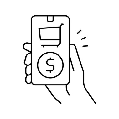 çevrimiçi telefon uygulaması satır simgesi illüstrasyonu