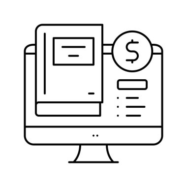 kütüphane kitapçısı satır simgesi vektör illüstrasyonuName