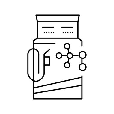 Metanol benzin istasyonu çizgisi ikon vektör illüstrasyonu