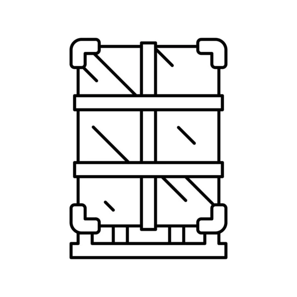 Glastillverkning förpackning för transport linje ikon vektor illustration — Stock vektor