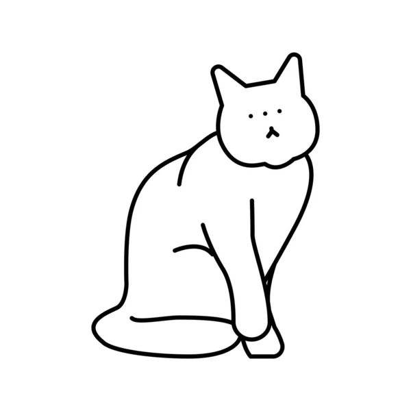 Cat halloween line icon vector illustration — Stock Vector