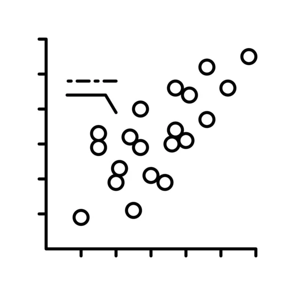Scatter grafy čára ikony vektorové ilustrace — Stockový vektor