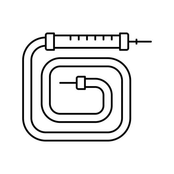 Illustration vectorielle d'icône de ligne de tuyau de narguilé classique — Image vectorielle