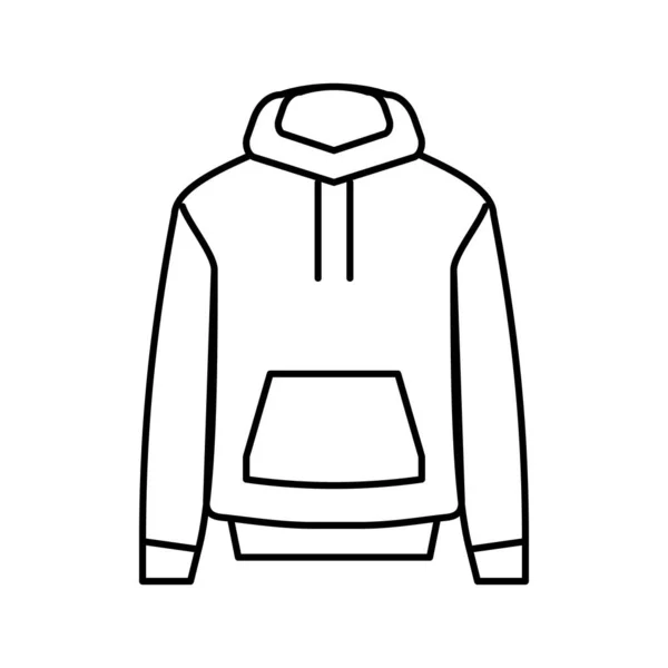 Sweatshirt roupa unissex linha ícone vetor ilustração —  Vetores de Stock