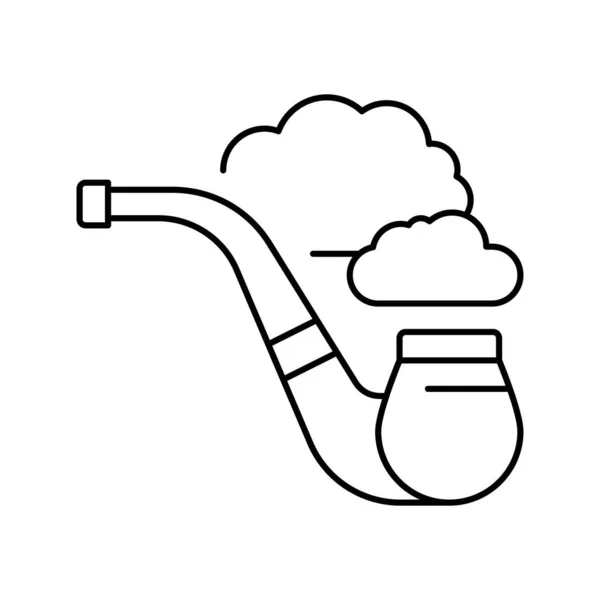 Smoking pipe mens leisure line icon vector illustration — Stock Vector