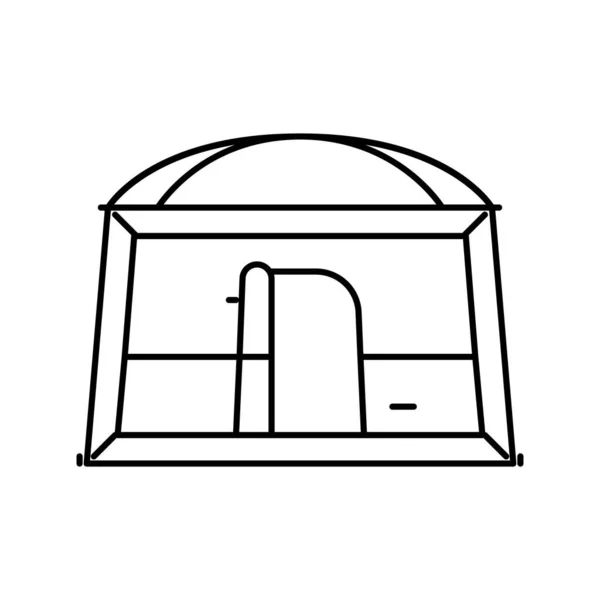 帐篷露营线图标矢量插图 — 图库矢量图片