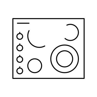 elektrikli fırın hattı simgesi vektör illüstrasyonu