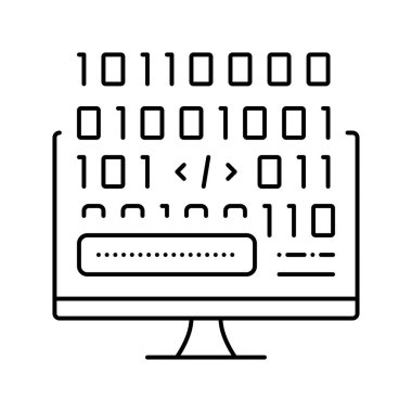 mikrokod geliştirme satırı ikon vektör çizimi