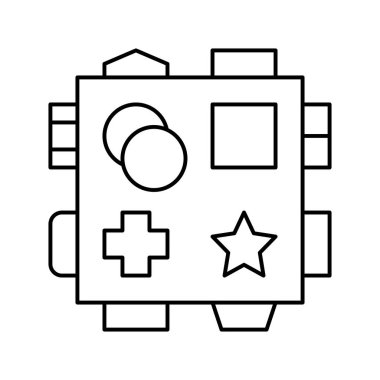 Erken öğrenme oyuncakları çizgi ikon vektör çizimi