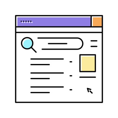 Internet mens boş zaman renk ikonu vektör illüstrasyonu