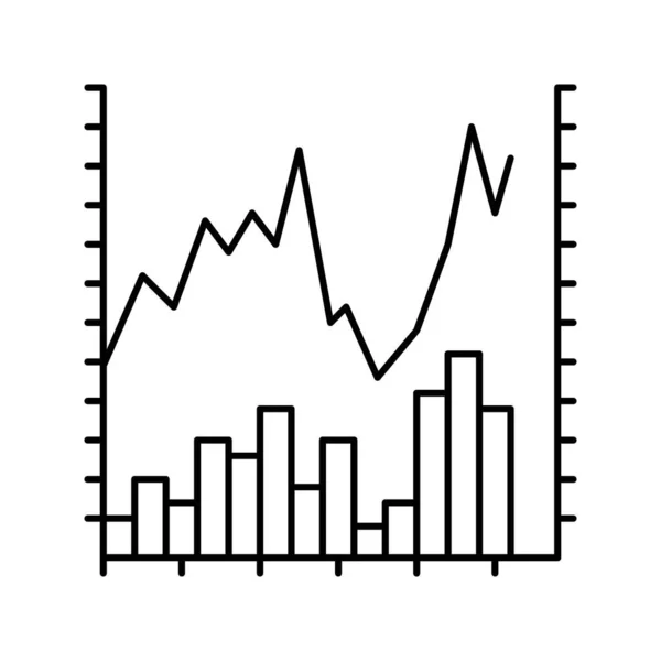 Illustration vectorielle d'icône de ligne de graphique de stock — Image vectorielle