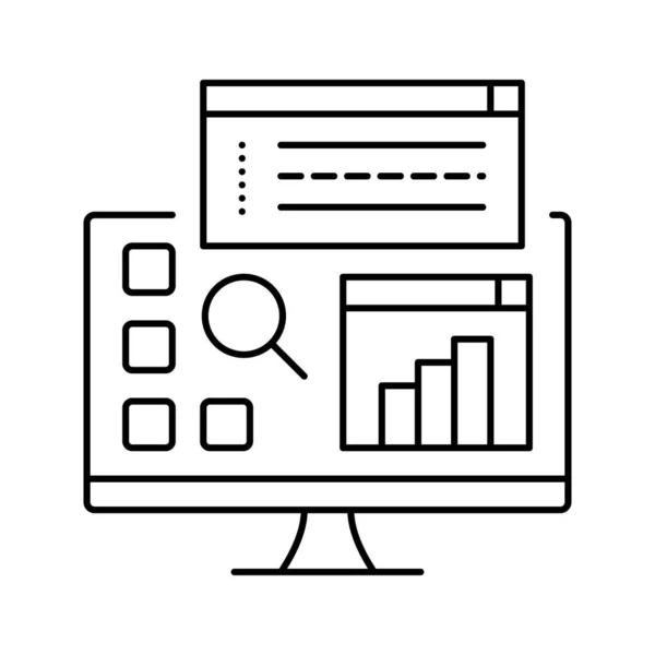 Aplicaciones de escritorio línea icono vector ilustración — Vector de stock