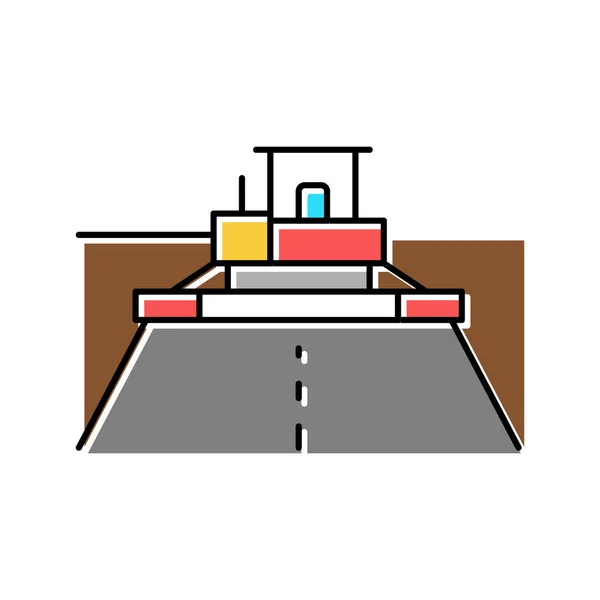 Asfalto pavimentatore attrezzature colore icona vettoriale illustrazione — Vettoriale Stock