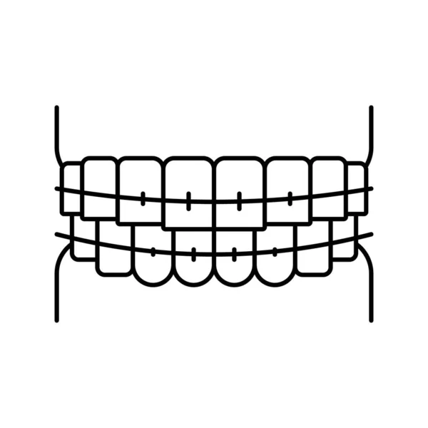 Tooth braces line icon vector illustration — Stock Vector