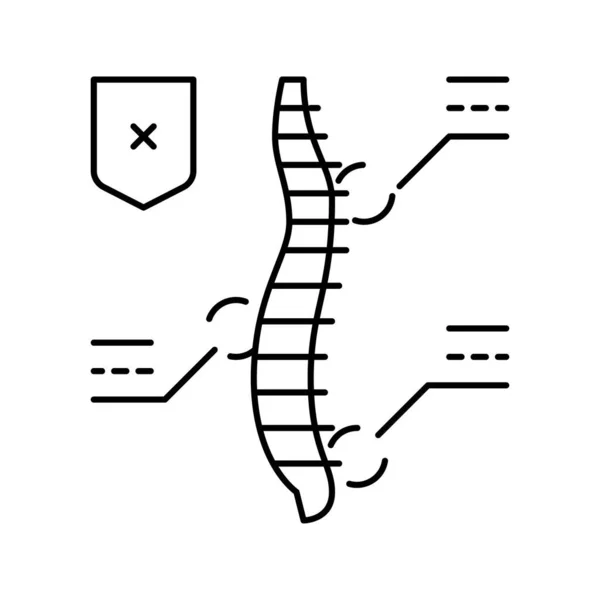 Symptome Skoliose Linie Symbol Vektor Illustration — Stockvektor