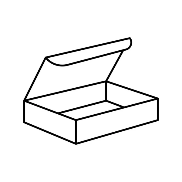 Bereitstellung von Paketbox-Zeile-Symbol-Vektor-Illustration — Stockvektor