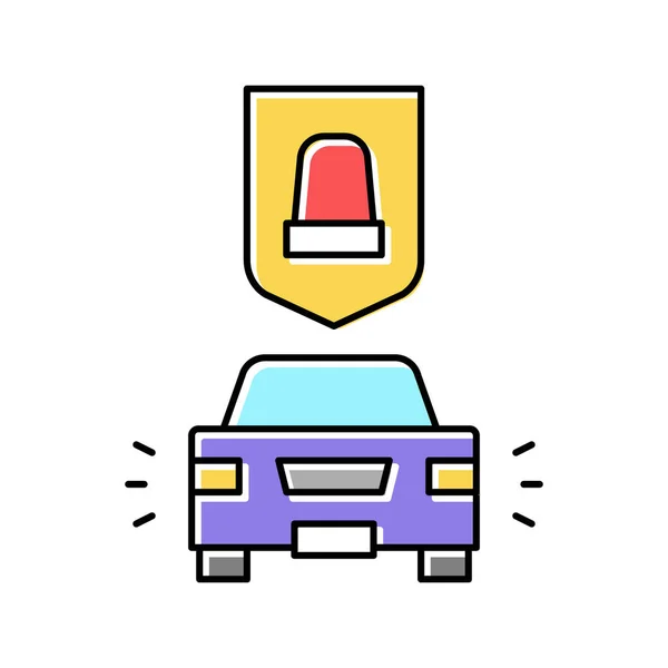 Alarme voiture protéger dispositif couleur icône vectoriel illustration — Image vectorielle