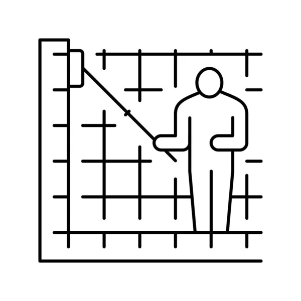 Nettoyage mur piscine ligne icône vectoriel illustration — Image vectorielle